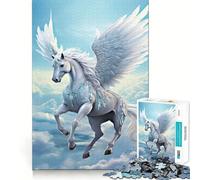 Winged Horse in The Sky Jigsaw for Adults 1000 Pieces Brain Memory Game Laser Cut for Flawless Fit Unique Gift for Stress Relief (38x52cm)