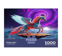 Winged Horse Jigsaw Puzzles 1000 Piece Birthday Gifts for Children Boys Girls - A Funny And Artistic Puzzle Horse Print Home Decoration 70x50cm/1000pcs