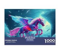 Winged Horse Jigsaw Puzzles 1000 Piece for Adults Or Families Fit Together Perfectly Classic Educational Games Horse Print Home Decoration 38x26cm/1000pcs