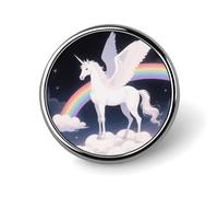 Winged Horse Lapel Pin Brooches Round Fashion Brooch Pin Cute Button Badges Alloy Button Pins Enamel Pins Metal Pinback for Hat Shirt Clothing Bags