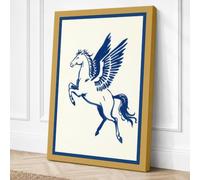 Winged Horse Rising Canvas Wall Art Print 36x24 Inch (91 x 61 cm)