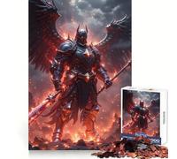 Winged Knight in Fiery Landscape 1000 Piece Jigsaws for Adults Recall Power Light Enjoyment Precise Edges Meaningful Gift (38x26cm)