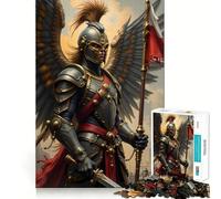 Winged Knight with Flag And Sword 1000-piece Jigsaw Puzzles Brain Focus Game Expert Cutting Craftsmanship Fascinating Hobby for Idle Moments (50x75cm)