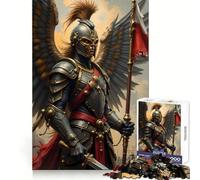 Winged Knight with Flag And Sword Jigsaw Puzzle for Adults 1000 Pieces Creative Think Stress Relief Fun Exact Edges Thoughtful Xmas (38x52cm)