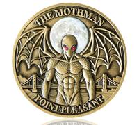 Winged Night Creature Challenge Coin, High-Relief Cryptid Legend Token
