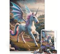 Winged Pegasus Unicorn Fantasy Hard Jigsaw Puzzle for Adults 1000 Pieces Focus Enhance Restful Activity Smooth Cut Winter Gift (50x75cm)
