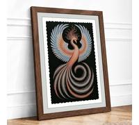 Winged Reverie Fantasy Framed Wall Art Print A4 Walnut
