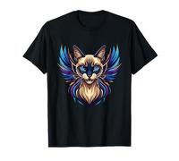 Winged Siamese Cat Mystic Feline Blue Eyes T-Shirt