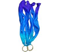 Winged Sirenny 2pcs Silk Hand Kite Runners with Bamboo Rings, Vibrant Colours Dance Streamers Sensory Ribbons for Kids & Adults Dance, Outdoor Play, Movement & Festivals (Mystery)