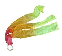 Winged Sirenny 2pcs Silk Hand Kite Runners with Bamboo Rings, Vibrant Colours Dance Streamers Sensory Ribbons for Kids & Adults Dance, Outdoor Play, Movement & Festivals (Fire)
