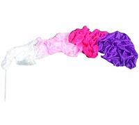 Winged Sirenny 4m Silk Dance Ribbon with a Pouch in the Acrylic Rod (Throw Streamer) for Chinese Festival Folk Dance, Stage Performances & Flow Arts (white-pink-purple)