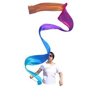 Winged Sirenny Extra Long Silk Dance Streamer 400cm (4.4 Yds) for Performance, Flow Arts, Gymnastics & Festivals. Lightweight Playsilk Ribbon Dancer Wand (Iridescence)