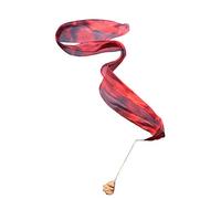 Winged Sirenny Lightweight Silk Dance Streamer, Hand-Dyed Ribbon Dancer Wand for Performances, Gymnastics & Festivals Juggling Play Silk with Rod (71" Lava)