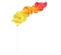 Winged Sirenny Lightweight Silk Dance Streamer, Hand-Dyed Ribbon Dancer Wand for Performances, Gymnastics & Festivals Juggling Play Silk with Rod (71" Fire)