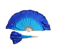 Winged Sirenny Pairs Silk Dance Fans Flutter 20cm (8in) - Hand Painted Vibrant Silk Fans for Chinese Festival, Dance & Performance, Flow Art Props for Tribal & Fusion Dances (turquoise-blue)