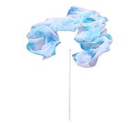 Winged Sirenny Silk Dance Ribbon Streamer 250cm (98in) with Rod, Elegant Performance & Flow Arts Prop for Play, Stage, Festivals. Hand Painted & Made (Ice)