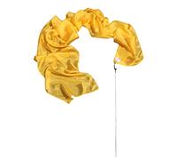 Winged Sirenny Silk Dance Ribbon Streamer 250cm (98in) with Rod, Elegant Performance & Flow Arts Prop for Play, Stage, Festivals. Hand Painted & Made (silky gold)