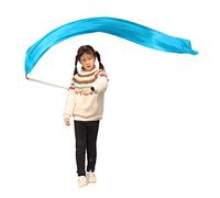Winged Sirenny Youth Silk Ribbon Dancer Wand, Church Worship & Praise Adoration Dance Flag banner, Juggling Play Silk Streamer with Rods. (turquoise 71")