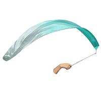 Winged Sirenny Youth Silk Ribbon Dancer Wand, Church Worship & Praise Adoration Dance Flag banner, Juggling Play Silk Streamer with Rods (59" peacock green fading)