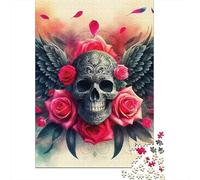 Winged Skull 1000 Piece Jigsaw Puzzle For Adults Educational Games Stress Relief Puzzle Cultivate The Spirit of Teamwork for Adults And Kids, Age 12 Years Up 300pcs (40x28cm)
