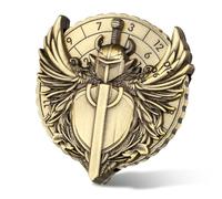 Winged Sword Roulette Dice Spinner, 7-in-1 Metallic Dice Spinner DND, Fingertip Gyroscope, D&D Gifts with Dragon Logo Gift Bags, Role Play, Board Game Accessories, Bronze