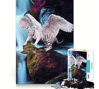 Winged Tiger Adult Jigsaw1000 Pieces Cognitive Train Game Tight Interlock No Gaps Calming Mental Break Activity (38x52cm)