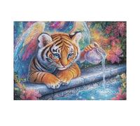 Winged Tiger Cub with Teapot by Starry Pond 300 Piece Complete DIY Jigsaw Puzzle Collectors Mind Relaxation Educational Decorative Puzzle Gifts for Adults Recycled Cardboard 300 PCS
