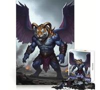 Winged Tiger Demon War-Torn Landscape Teenagers Puzzles 1000 Piece Jigsaws Focus Ability Casual Relaxation Interlock Well Memorable Gift (38x52cm)
