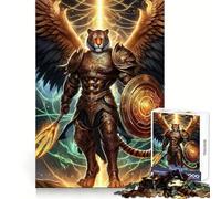 Winged Tiger Warrior Golden Armor Adults Puzzles 1000 Piece Jigsaws Strategic Think Mindful Escape Precise Fit Nice Gift (38x52cm)