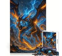 Winged Tiger with Lightning Power Jigsaw for Teenagers 1000 Pieces Mind Recall Soft Distraction Firm Interlock Holiday Treat (50x75cm)