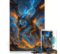 Winged Tiger with Lightning Power Jigsaw for Teenagers1000 Pieces Mind Boost Game Firm Fit Secure Assembly Bonding Activity for Loved Ones (38x26cm)