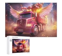 Winged Truck in Action Vivid Wooden Jigsaw Puzzle for Adults, 1000 PCS