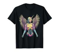 Winged Unicorn Cyborg Fusion Design T-Shirt