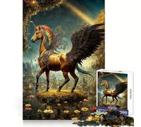 Winged Unicorn Fantasy Art Jigsaw Puzzles for Adults 1000 Brain Memory Restful Activity Tight Lock Cozy Xmas Gift (38x26cm)
