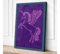 Winged Unicorn Fantasy Canvas Wall Art Print 24x16 Inch (61 x 41 cm)