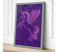 Winged Unicorn Fantasy Canvas Wall Art Print 30x20 Inch (76 x 51 cm)