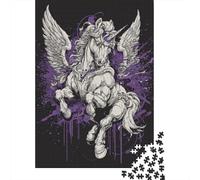 Winged Unicorn T-shirt Design Jigsaw Puzzles Puzzles for Adults Kids. 1000 Piece Whimsical Challenge Toy Educational Game Home Decoration for Educational Games Gifts 38x26cm/1000pcs