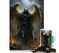 Winged Warrior in Dark Armor Jigsaw Puzzles for Teenagers 1000 Mental Fun Game Clean Seamless Connection Engaging Way to Pass Free Hours (38x52cm)