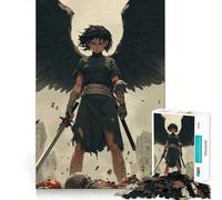 Winged Warrior in Ruins 1000 Piece Jigsaws for Adults Mind Train Fun Precision Cut Smooth Edges Absorbing Activity for Quiet Nights (50x75cm)