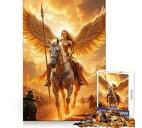 Winged Warrior on Horseback 1000 Pieces Jigsaw Puzzles for Teenagers Clear Thinking Gentle Engagement Firm Interlock Nice Gift (38x52cm)