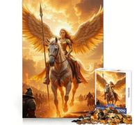 Winged Warrior on Horseback Jigsaw 1000 Pieces for Teenagers Brain Agility Cozy Pastime Secure Join Ideal Xmas Gift (38x26cm)