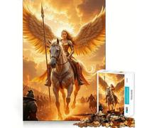 Winged Warrior on Horseback Jigsaw Puzzle 1000 Piece Mental Fun Game No Gap Tight Fitting Design for Family Gatherings (50x75cm)