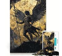 Winged Warrior with Spear Jigsaw Puzzles1000 Pieces Cognitive Train Fun Flawless Interlocking Pieces Birthday Gift Brain Teaser Toy (38x52cm)