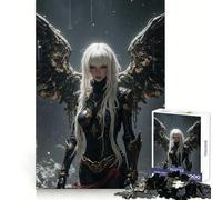 Winged Warrior Woman with Pale Hair Jigsaw Puzzles for Adults 1000 Brain Memory Restful Activity Tight Lock Cozy Xmas Gift (50x75cm)