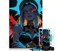 Winged Warrior Woman with Red Eyes Jigsaw Puzzles 1000 Mind Skill Play Premium Laser Cut Quality Quiet Time Mind Exercise at Home (38x52cm)