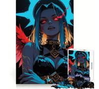 Winged Warrior Woman with Red Eyes Jigsaw Puzzles for Adults 1000 Brain Memory Restful Activity Tight Lock Cozy Xmas Gift (38x26cm)