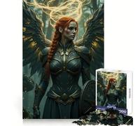 Winged Warrior Woman with Shield Hard Jigsaw Puzzle for Adults 1000 Pieces Focus Enhance Restful Activity Smooth Cut Winter Gift (50x75cm)