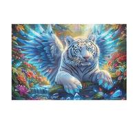 Winged White Tiger 1000 Piece Count Premium Jigsaw Puzzle For Adults Teens 14+ Concentration Training Indoor Game Family Game Night 1000 PCS/75x50cm