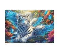 Winged White Tiger 1000 Piece Premium Jigsaw Puzzle For Men Educational Decompression Adults Anxiety Memory Care Mothers Valentines Creativity Gift Giving 1000 PCS/75x50cm