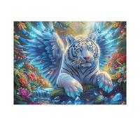 Winged White Tiger 500 Piece Count Premium Jigsaw Puzzle Animal Pet Doll For Adults Teens 14+ Concentration Training Indoor Game Family Game Night 500 PCS